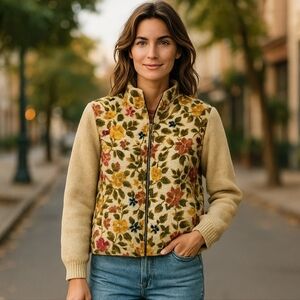 Butwin Of St Paul Vintage Velvet Tapestry Floral Ski Jacket